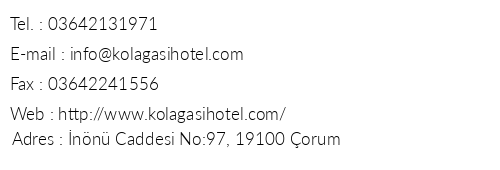 Kolaas Hotel telefon numaralar, faks, e-mail, posta adresi ve iletiim bilgileri